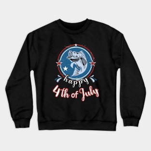 Happy 4Th of July Funny Fish Retro Crewneck Sweatshirt